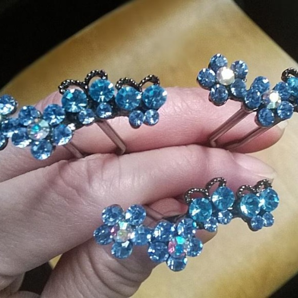 3 Hair Sticks with Swarovski Crystals main image 5